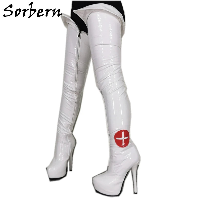 Sorbern Botas Ajustadas De Enfermera Para Mujer Blancas