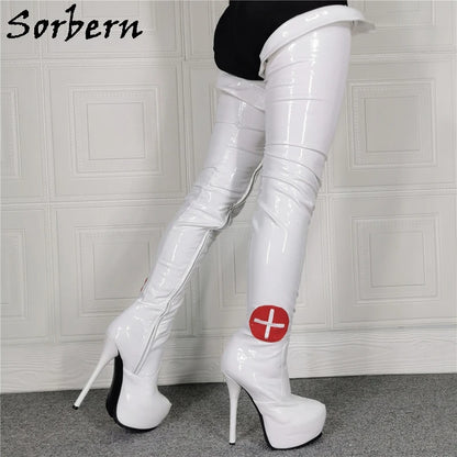 Sorbern Botas Ajustadas De Enfermera Para Mujer Blancas