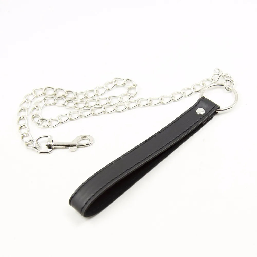 Collar BDSM de Bondage Fetiche para Adultos, Cadena de Acero, Juguete Sexual Erótico para Esclavos