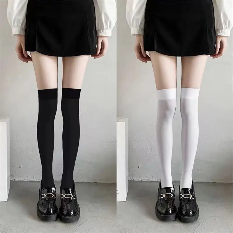 Calcetines Blancos Y Negros Para Mujer, Mallas Bonitas