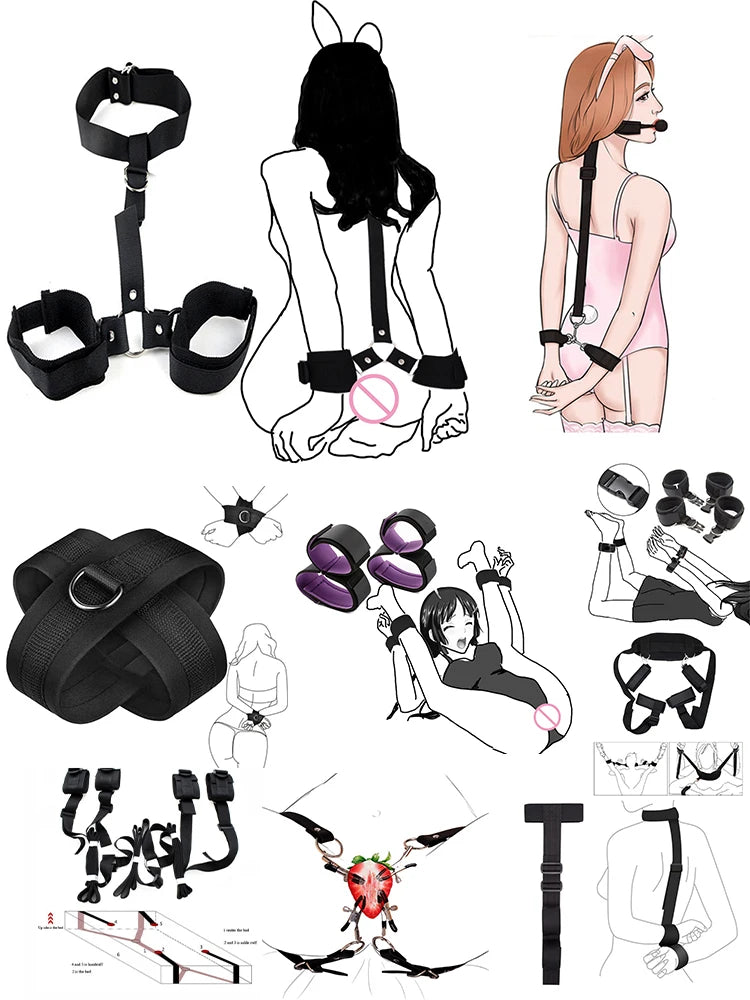 Kit de Juguetes Eróticos BDSM para Adultos y Accesorios