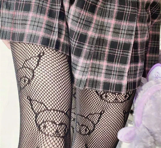 Sanrio Kuromi Medias de Red de Pesca para Estudiantes Sexy