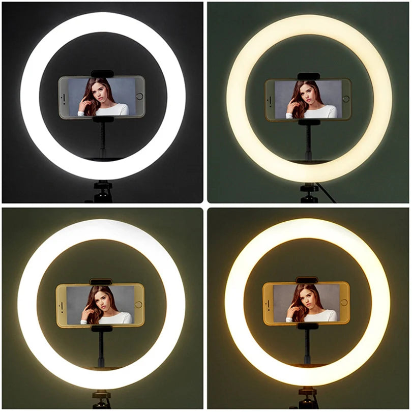 Anillo De Luz LED Para Selfie 10 12 Soporte Y Trípode 50cm