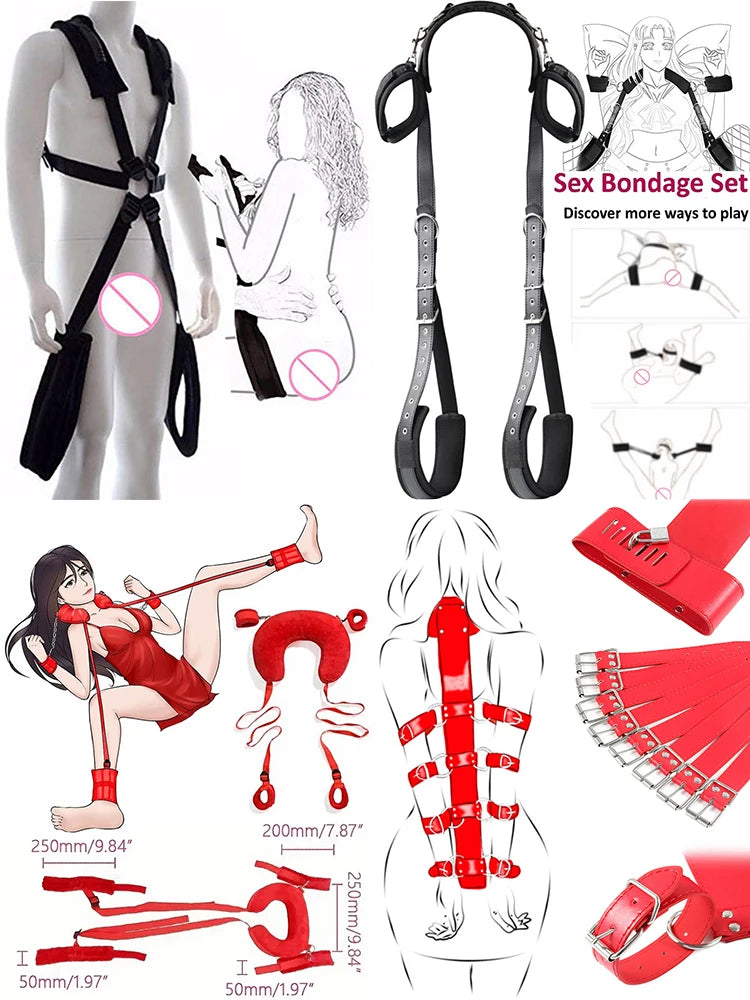 Kit de Juguetes Eróticos BDSM para Adultos y Accesorios