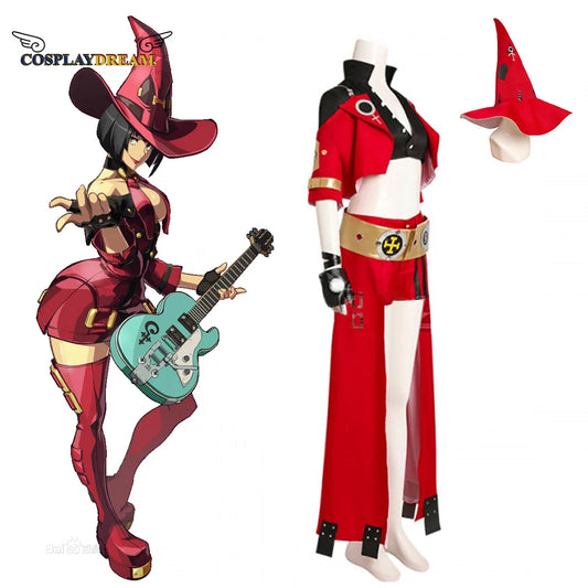 Traje de Cosplay de Game Guilty Gear Uniforme Rojo Sexy