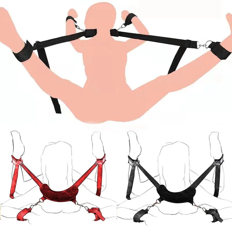 Arnés BDSM para Sujeción y Esparcidor de Piernas, Juguetes Eróticos para Parejas, Accesorios Sexuales Sin Vibración, Coqueteo Adulto, Piernas Atadas, Sex Shop