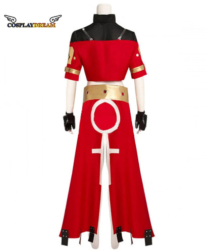 Traje de Cosplay de Game Guilty Gear Uniforme Rojo Sexy