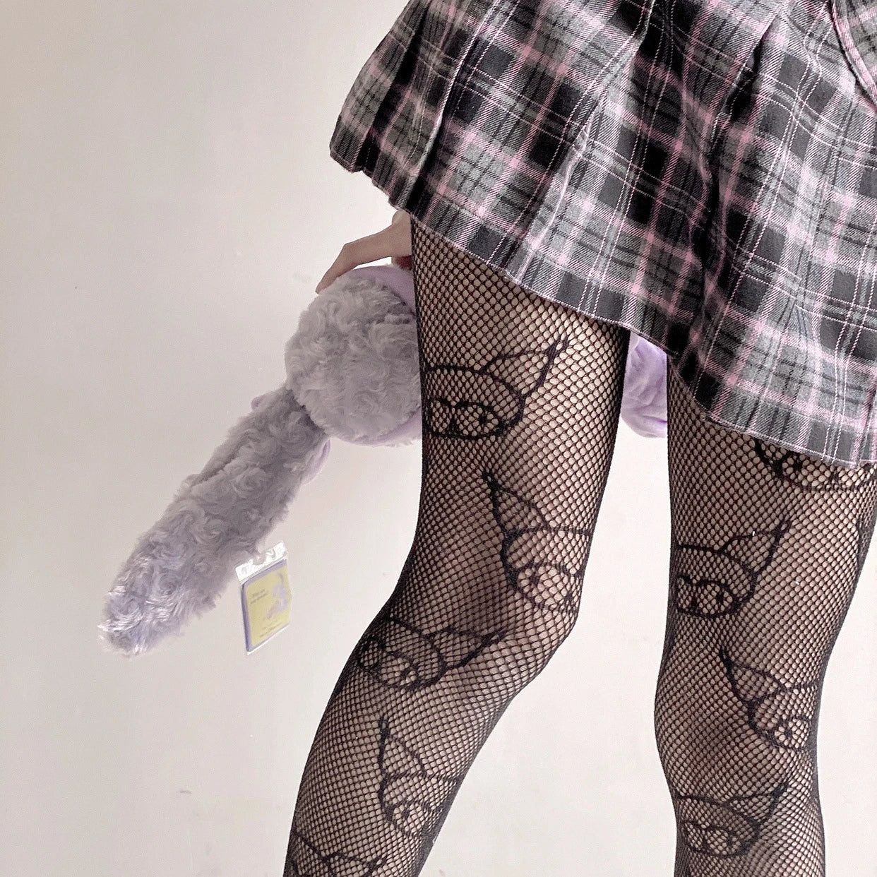 Sanrio Kuromi Medias de Red de Pesca para Estudiantes Sexy